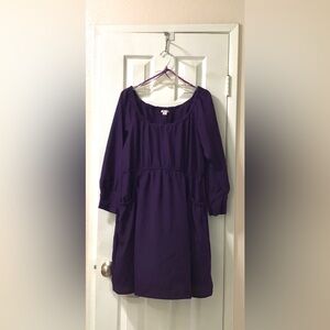 Xhilaration Women’s Size XXL Deep Purple Midi Long Sleeve Dress W/Pockets